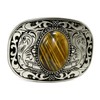 GURANSE Natural Gems Stone Belt Buckle With Acanthus Rectangle Frame