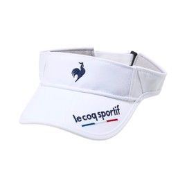 le coq sportif (ルコックスポルティフ) Sun Visor with Ear Curve Design, Sunglasses Holder, Cotton, Golf LG5SCP51M Unisex Adult, WH00 (white), Free size