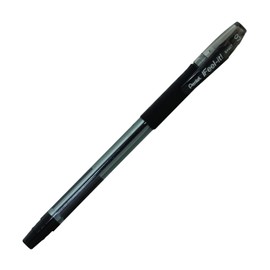 Pentel Feel-It! Pentel, Low Viscosity, Stick Type Ballpoint Pen with Cap to Protect Pockets, Black Ink, Metal Tip, 0.7mm Medium Point, BX487-A, Box of 12