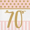 Creative Party Age 70 Birthday 3-Ply Lunch Napkin, Pink Chic