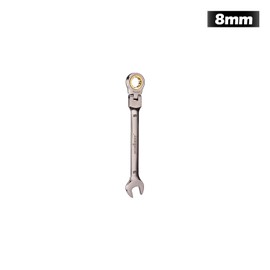 HORUSDY Flexible Head Ratchet Spanner, 8MM Metric Wrench Ratcheting Combination Wrenches 72-Teeth, Cr-V Constructe Nickel Plating (One Piece 8mm)