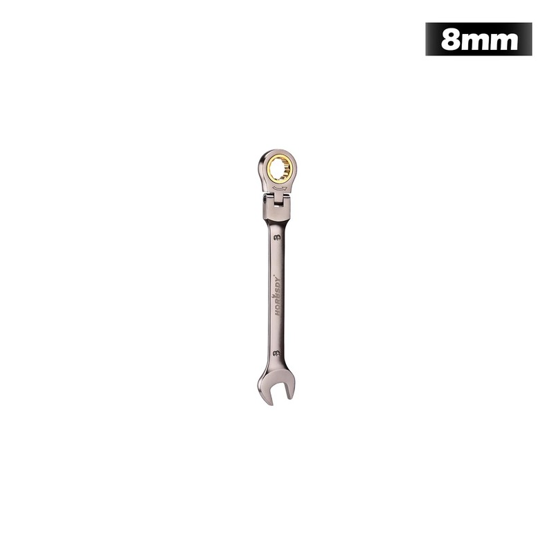 HORUSDY Flexible Head Ratchet Spanner, 8MM Metric Wrench Ratcheting Combination