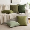 MIULEE Pack of 2 Pillow Covers Olive Green Super Soft