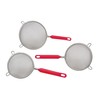 3 Pc Mini Stainless Steel Strainers w/resting tips 3/3.5/4"