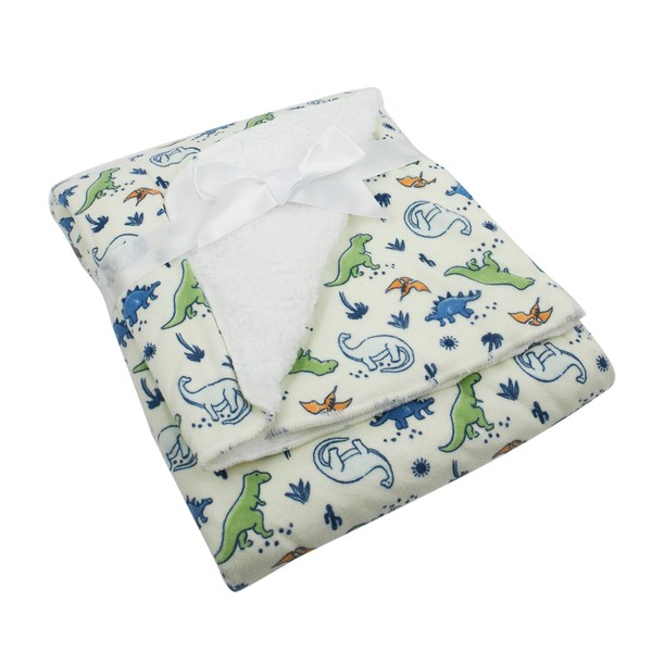 Soft Baby Blankets Minky Baby Blanket Dino Blanket for Crib,