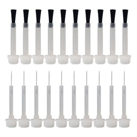 Bekecidi 20 Stück Nagellack-Ersatzpinsel Gel-Flüssigkeits-Tauchpinsel Nailart-Liner-Pinsel Nagellackpinsel für DIY-Nagelkunst-Heimsalon, 2 Stile