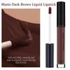 Matte Dark Brown Liquid Lipstick for Women - Long Lasting,