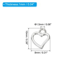 PATIKIL Heart Charm, 100Pcs Mini Heart Circle Pendant Charm Bulk Metal Designer for Making s s Wedding Crafts Christmas Valentine's Day, Silver