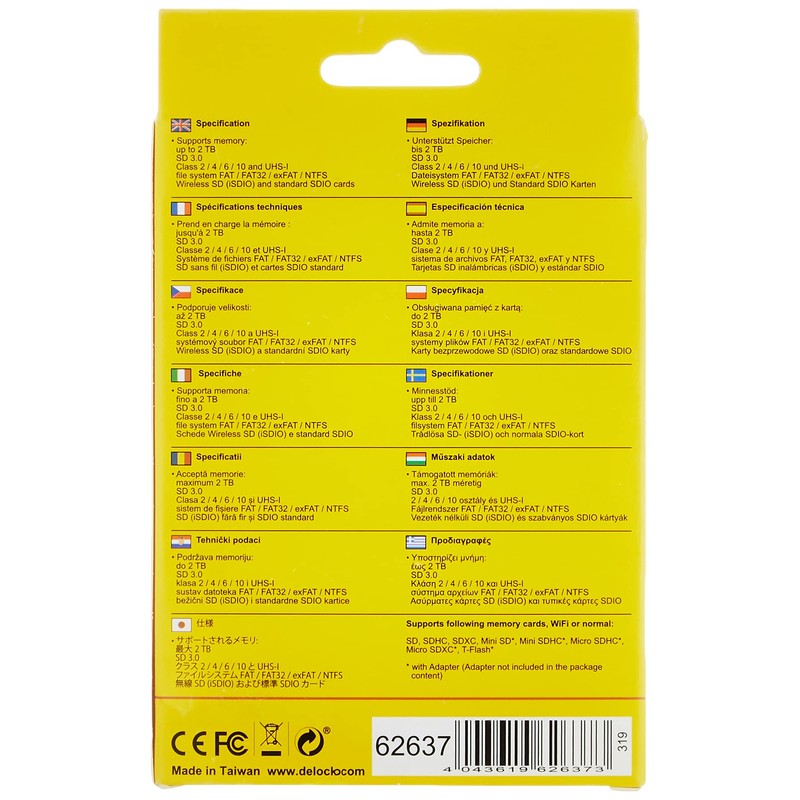 DeLOCK 62637 Compact Flash Adapter WiFi SD/SDHC/SDXC Memory Card For