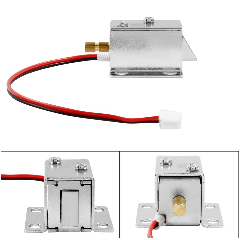 Bonsicoky DC 12V 0.43A Electromagnetic Solenoid Lock, Mini Slim Electric