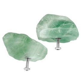 KYEYGWO Pack of 2 Irregular Stone Furniture Knobs with Screw, Healing Crystal Drawer Knobs, Healing Stone Cabinet Knobs, Raw Stone Dresser Knobs, Water Stone Pull Handle, Home Decor Door Knobs,
