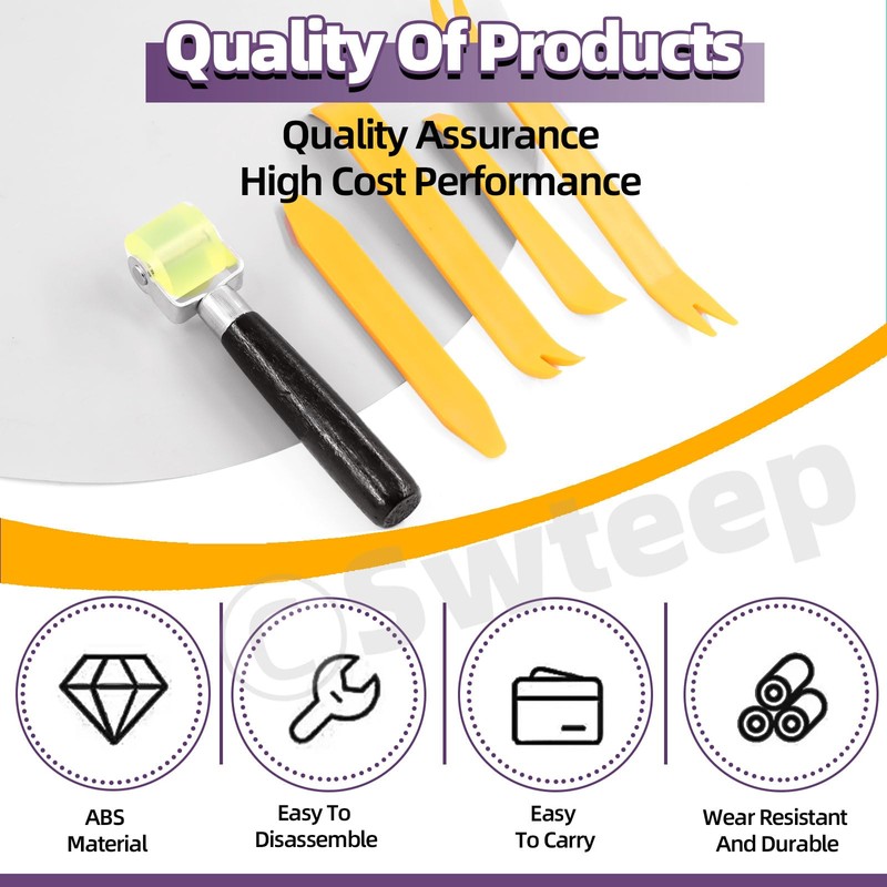 Swpeet 5Pcs Sound Deadening Materials Roller Set, Noise Application Installation