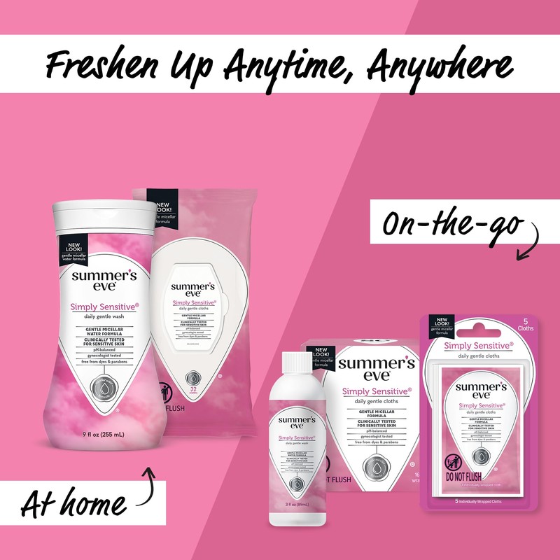 Summer?s Eve Simply Sensitive Daily Gentle Feminine Wash, Removes Odor,