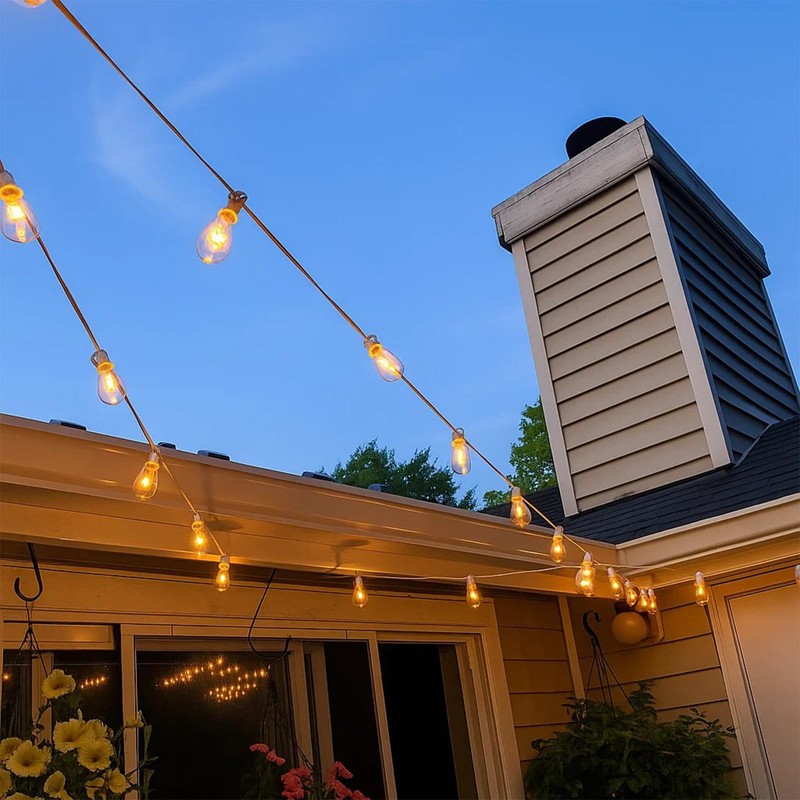 Konictom ST38 Edison Replacement Light Bulbs, 7W Clear Glass String