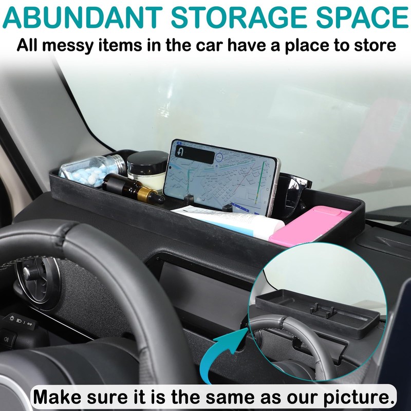 Hudiriy Auto Dashboard Storage Box Organizer Holder Tray Compatible with
