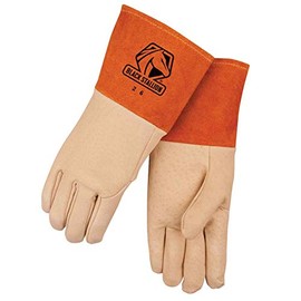 Black Stallion 26 Long Cuff Grain Pigskin MIG Welding Gloves, Large