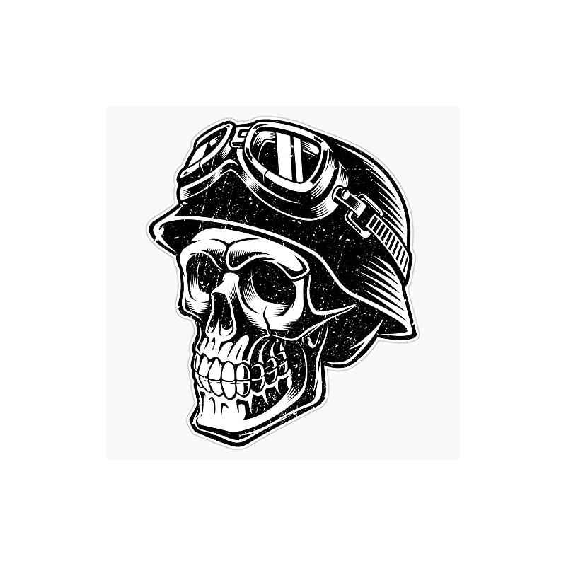 HOF Trading Retro Army Veteran Skull - Pattern Vinyl Sticker