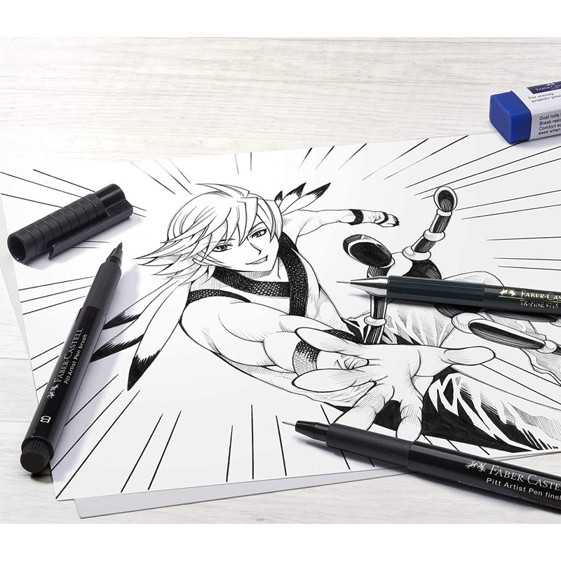 FABER-CASTELL 167130 Pitt Artist Pen Brush, Manga Starter Set