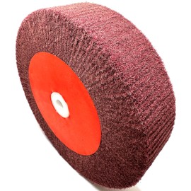 Pro-Graad 8” x 2” x 1-1/4” Arbor Red Bench Grinder Polishing Wheel, 320 Grit, Tight Weave, Great for refurbishing Golf Clubs and Metal, Non-Woven Wheel for Copper, Metal, Finishing, and Burnishing