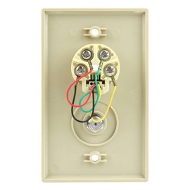 Wall Plate with 1 F-81 Jack, 1 Phone Jack, Ivory