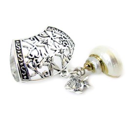 Seashell Scarf Pendant - Beach Charm Slide for Scarf - Holiday Gift for Mom