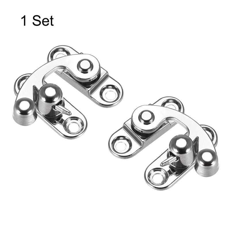 sourcing map Decorative Antique Right and Left Latch Hook Hasp