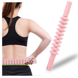 Ao Yee ZGL Bendable Roller Massage Stick for Fasciamassage, Cellulite Elimination, Lymphatic Circulation Promotion and Muscle Soreness Relief Massage Roller for Leg and Back Muscle (Pink 1)