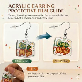 8 Pairs Cinco de Mayo Earrings Set, Mexican Fiesta Acrylic Dangle Earrings, Taco Margarita Chili Pepper Cactus Sombrero Maracas Piñata Llama, Party Accessories