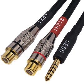 CESS-260 Balanced 4.4mm to RCA Female Jack Headphone Audio Adapter Cable, 2 Channel