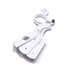 Black and Silver 2021 Design Men's Cut Throat Hair Shaver Safety Razor Straight Edge Razor Blade - Lightweight with Precision compatible with Double Edge Blade for Barbershop Pro Level