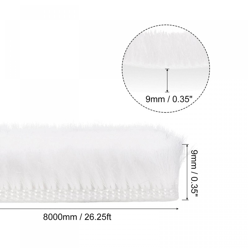 uxcell Weather Stripping Brush, 26ft L x 0.35" W x
