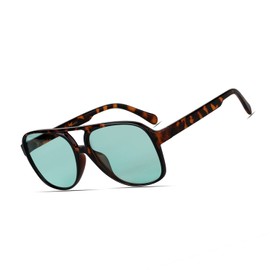 Xpectrum Big 70s Retro Clear Yellow Sunglasses for Men Women Vintage Trendy Sun Glasses (Green/Tortoise)