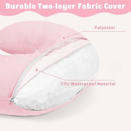 Hooyax Baby Waterproof Nursing Pillow Cover, Stretchy Nursing Covers for Breastfeeding Pillows, Adorable Infant Feeding Pillow Slipcover for Baby Boy and Girls (Pink)