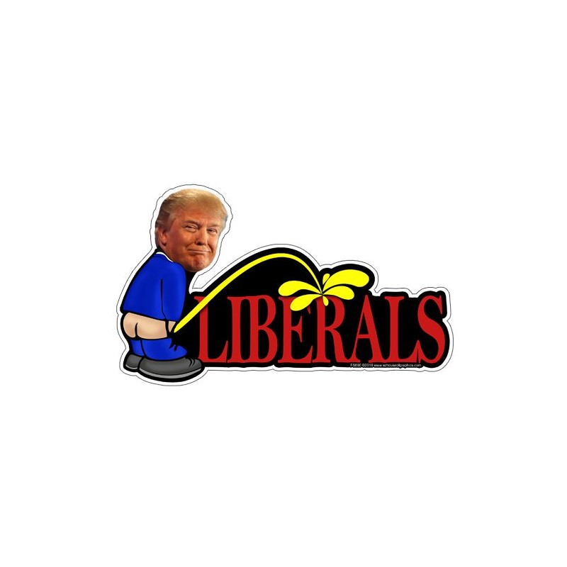 Trump Peeing on Liberals Stickers 2 Pack