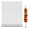Kebab Skewers, 30 Pcs 12 Inch Stainless Steel Barbeque Skewers,