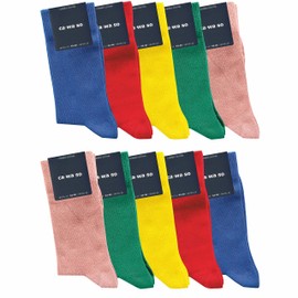 ca·wa·so Socks for men and women in a set of 10, without pressing seam, comfortable and soft material (80% cotton), business and leisure, Colored 1