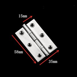 6 Pcs Zinc Plated Steel Butt Hinges Door Butt Hinges Folding 63mm Silver for Home Furniture Bathroom Cabinet Window Internal Doors Including Fixing Screw