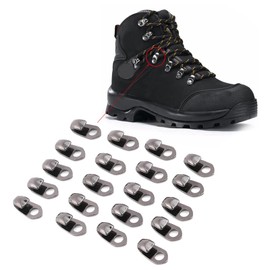 Ejoyous Boot Hooks Lace Fittings with Rivets - 20pcs/set for Repair/Camp/Hiking/Climbing Boot Tip Hook for Outdoor Athletes and Adventurers