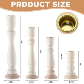 Tanlade 16 Pcs Wooden Candle Holders Set for Pillar Candles Farmhouse Unfinished Wood Candlesticks Holder Rustic Candlestick Holder Stand for Fireplace Dining Table Centerpiece