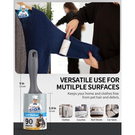 MR.SIGA Lint Rollers for Pet Hair Extra Sticky, 540 Sheets, Lint Remover for Clothing, Furniture, Pet Hair Remover with Easy Tear Sheets