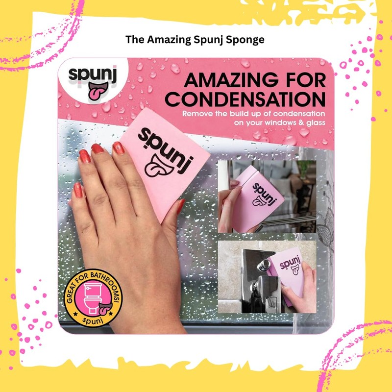Kevagh Essential Cleaning Bundle - Includes Spunj Sponge, Pink Damp