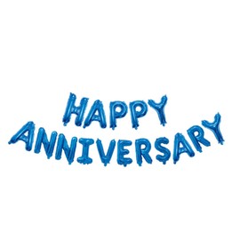 16 Inch Anniversary Aluminum Foil Balloons,Happy Anniversary Party Decorations Blue