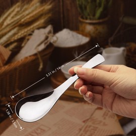 OYIWINMI Set of 6 Asian Soup Spoons, Chinese Soup Spoons Set for Ramen, Salads, Curry, Creamy Desserts and Hot Dishes