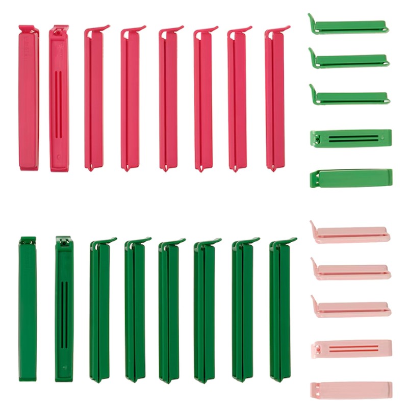 BEVARA Bag Clips, Coloured Set of 26 Pieces