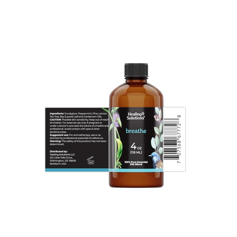 Healing Solutions Breathe Blend Essential Oil - 4 Fluid Ounces