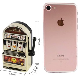 BigOtters Slot Machine Toy, 2PCS Mini Casino Lucky Lottery Game Machine Bars and Sevens Slot Machine Bank with Spinning Reels Creative Gift