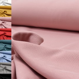 MAGAM-Stoffe Matteo Rib Jersey Fashion Fabric Sold by the Metre 50 cm (05th Pink)