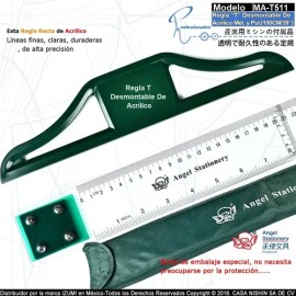 Ma-t511 Regla T Desmontable De Acrílico Tam.100cm40 G5mm                                                                                              