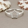 TISHAVI Star Shape Sterling Silver Ring, Size 9, 925 Silver