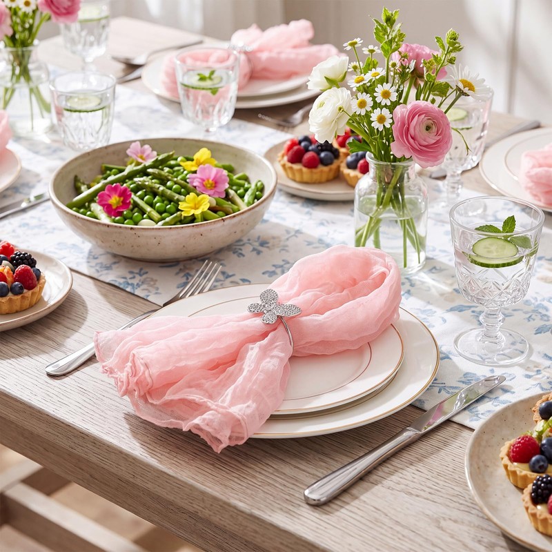 100 Pcs Gauze Cheesecloth Napkins 19.7 x 19.7 Inch, Dusty